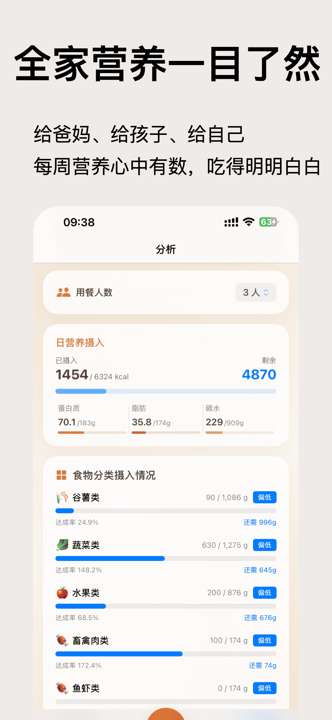 食谱家营养分析截图